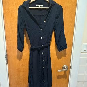 Black Midi “The Good Jane” Button Up Dress